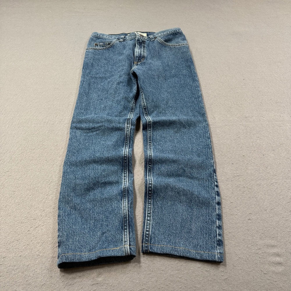 Lee Jeans Men's 30x27 Blue Denim Regular Fit Straight Leg High Rise Medium Wash